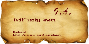 Ivánszky Anett névjegykártya